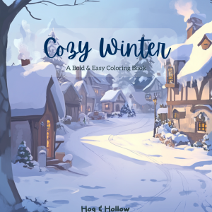 Cozy Winter: Bold & Easy Printable Freebie Teaser Coloring Pages