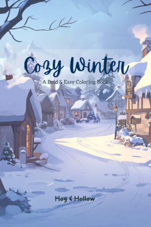 Cozy Winter: Bold & Easy Printable Freebie Teaser Coloring Pages