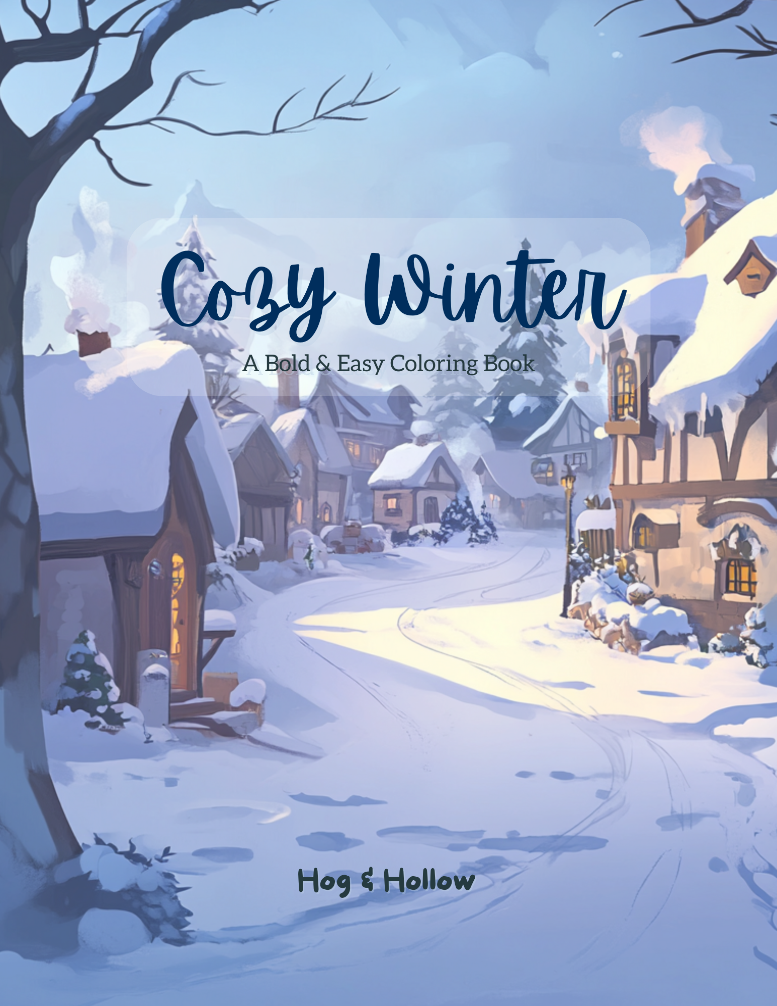 Cozy Winter: Bold & Easy Printable Freebie Teaser Coloring Pages