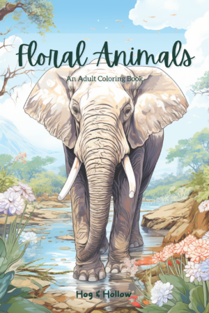 Floral Animals: Bold & Easy Printable Freebie Teaser Coloring Pages
