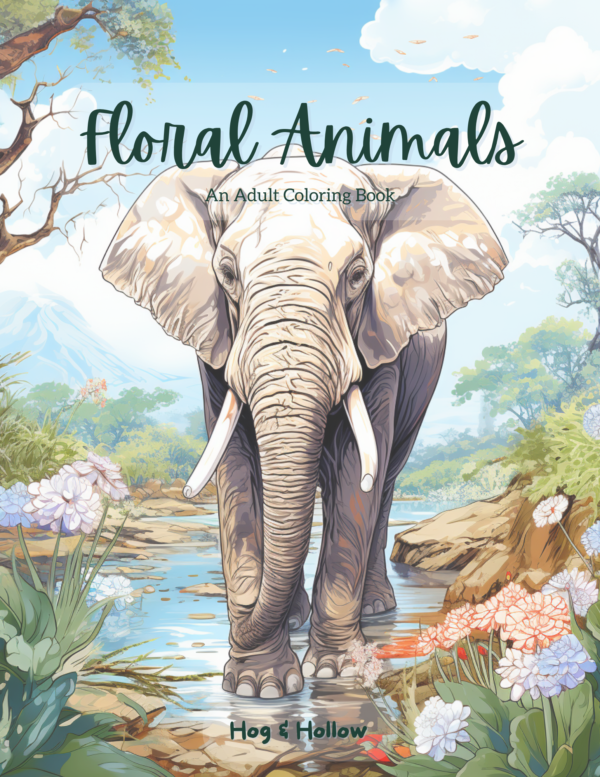 Floral Animals: Bold & Easy Printable Freebie Teaser Coloring Pages